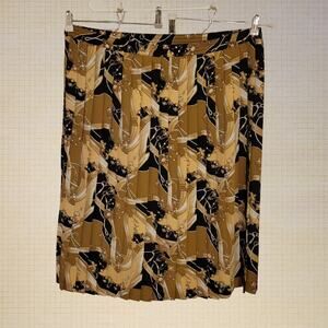 Pleated Abstract Print Midi Skirt Alfred Dunner 18W Vintage 90s Plus Size